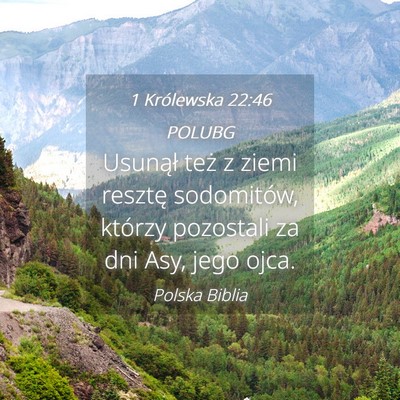 Picture 04 - 1 Królewska 22:46 POLUBG - Usunął też z ziemi resztę sodomitów, którzy - Bible Verse Picture