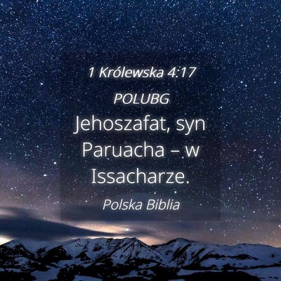 Picture 04 - 1 Królewska 4:17 POLUBG - Jehoszafat, syn Paruacha – w - Bible Verse Picture