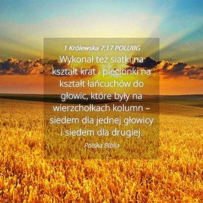 Picture 04 - 1 Królewska 7:17 POLUBG - Wykonał też siatki na kształt krat i plecionki - Bible Verse Picture