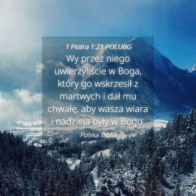Picture 04 - 1 Piotra 1:21 POLUBG - Wy przez niego uwierzyliście w Boga, który go - Bible Verse Picture