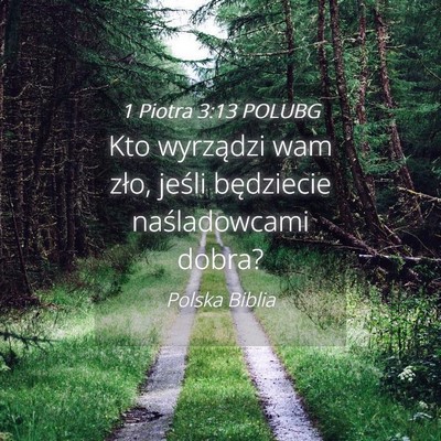 Picture 04 - 1 Piotra 3:13 POLUBG - Kto wyrządzi wam zło, jeśli będziecie - Bible Verse Picture