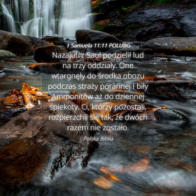 Picture 04 - 1 Samuela 11:11 POLUBG - Nazajutrz Saul podzielił lud na trzy oddziały. - Bible Verse Picture