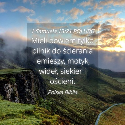 Picture 04 - 1 Samuela 13:21 POLUBG - Mieli bowiem tylko pilnik do ścierania lemieszy, - Bible Verse Picture
