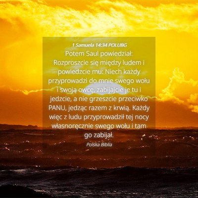 Picture 04 - 1 Samuela 14:34 POLUBG - Potem Saul powiedział: Rozproszcie się między - Bible Verse Picture