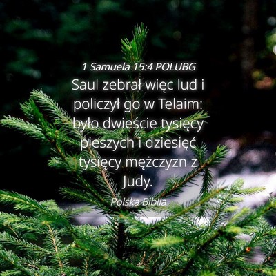 Picture 04 - 1 Samuela 15:4 POLUBG - Saul zebrał więc lud i policzył go w Telaim: - Bible Verse Picture