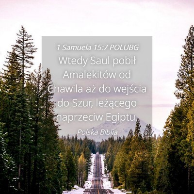 Picture 04 - 1 Samuela 15:7 POLUBG - Wtedy Saul pobił Amalekitów od Chawila aż do - Bible Verse Picture