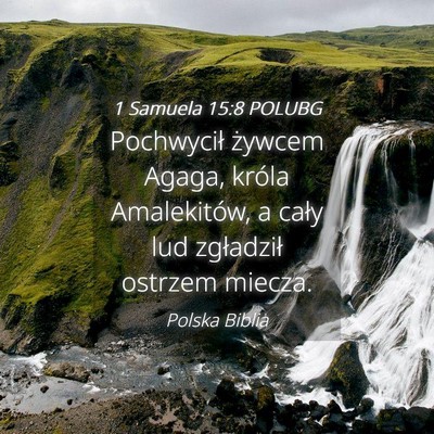 Picture 04 - 1 Samuela 15:8 POLUBG - Pochwycił żywcem Agaga, króla Amalekitów, a - Bible Verse Picture