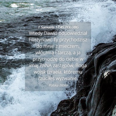 Picture 04 - 1 Samuela 17:45 POLUBG - Wtedy Dawid odpowiedział Filistynowi: Ty - Bible Verse Picture