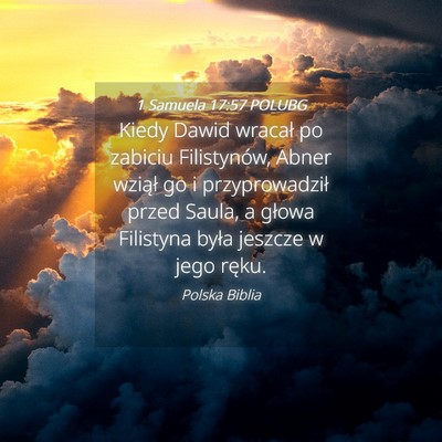 Picture 04 - 1 Samuela 17:57 POLUBG - Kiedy Dawid wracał po zabiciu Filistynów, Abner - Bible Verse Picture
