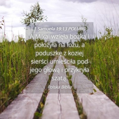 Picture 04 - 1 Samuela 19:13 POLUBG - A Mikal wzięła bożka i położyła na łożu, - Bible Verse Picture