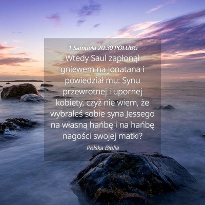 Picture 04 - 1 Samuela 20:30 POLUBG - Wtedy Saul zapłonął gniewem na Jonatana i - Bible Verse Picture