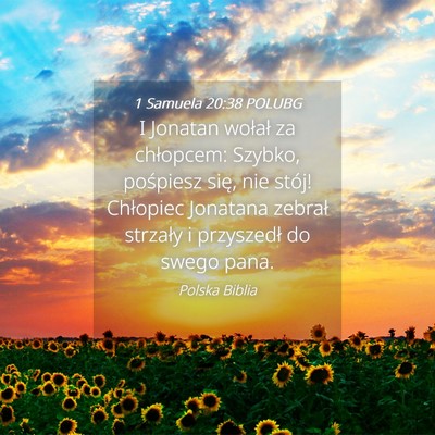 Picture 04 - 1 Samuela 20:38 POLUBG - I Jonatan wołał za chłopcem: Szybko, pośpiesz - Bible Verse Picture