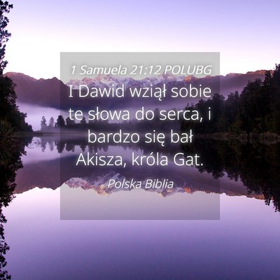 Picture 04 - 1 Samuela 21:12 POLUBG - I Dawid wziął sobie te słowa do serca, i - Bible Verse Picture