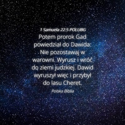 Picture 04 - 1 Samuela 22:5 POLUBG - Potem prorok Gad powiedział do Dawida: Nie - Bible Verse Picture