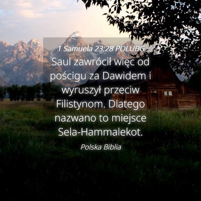 Picture 04 - 1 Samuela 23:28 POLUBG - Saul zawrócił więc od pościgu za Dawidem i - Bible Verse Picture