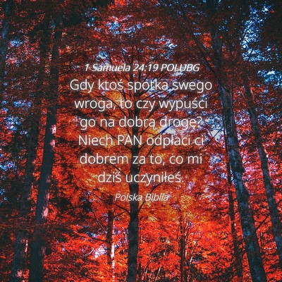 Picture 04 - 1 Samuela 24:19 POLUBG - Gdy ktoś spotka swego wroga, to czy wypuści go - Bible Verse Picture