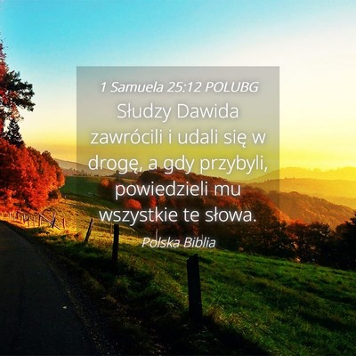 Picture 04 - 1 Samuela 25:12 POLUBG - Słudzy Dawida zawrócili i udali się w drogę, - Bible Verse Picture