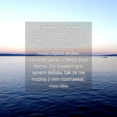 Picture 04 - 1 Samuela 25:17 POLUBG - Teraz zatem wiedz o tym i rozważ to, co masz - Bible Verse Picture