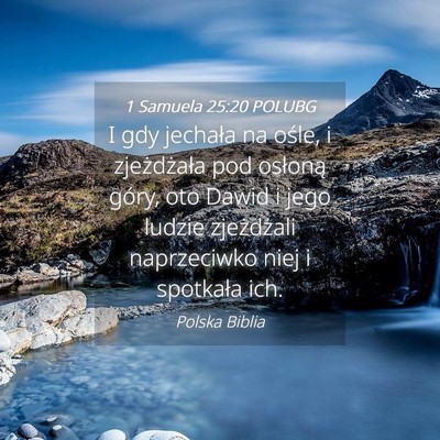 Picture 04 - 1 Samuela 25:20 POLUBG - I gdy jechała na ośle, i zjeżdżała pod - Bible Verse Picture
