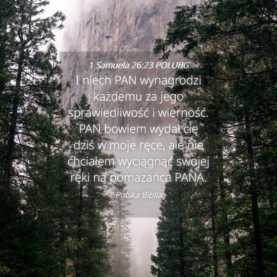 Picture 04 - 1 Samuela 26:23 POLUBG - I niech PAN wynagrodzi każdemu za jego - Bible Verse Picture