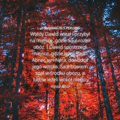 Picture 04 - 1 Samuela 26:5 POLUBG - Wtedy Dawid wstał i przybył na miejsce, gdzie - Bible Verse Picture