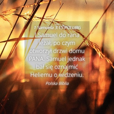 Picture 04 - 1 Samuela 3:15 POLUBG - I Samuel do rana leżał, po czym otworzył drzwi - Bible Verse Picture