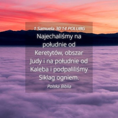Picture 04 - 1 Samuela 30:14 POLUBG - Najechaliśmy na południe od Keretytów, obszar - Bible Verse Picture