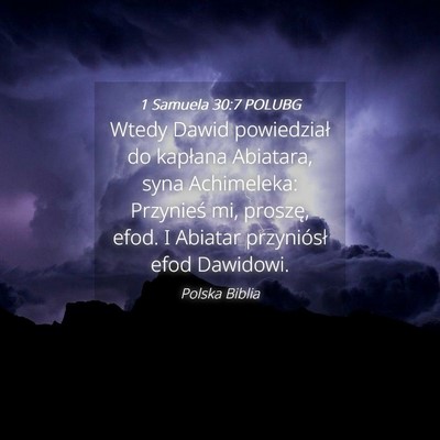 Picture 04 - 1 Samuela 30:7 POLUBG - Wtedy Dawid powiedział do kapłana Abiatara, - Bible Verse Picture