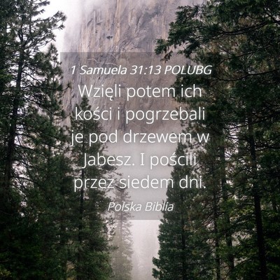 Picture 04 - 1 Samuela 31:13 POLUBG - Wzięli potem ich kości i pogrzebali je pod - Bible Verse Picture