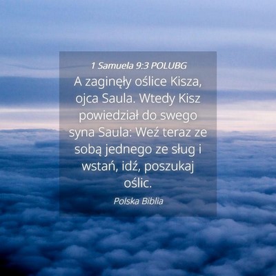 Picture 04 - 1 Samuela 9:3 POLUBG - A zaginęły oślice Kisza, ojca Saula. Wtedy - Bible Verse Picture