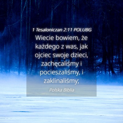 Picture 04 - 1 Tesaloniczan 2:11 POLUBG - Wiecie bowiem, że każdego z was, jak ojciec - Bible Verse Picture