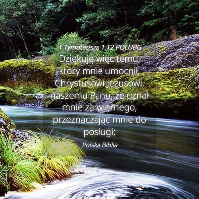 Picture 04 - 1 Tymoteusza 1:12 POLUBG - Dziękuję więc temu, który mnie umocnił, - Bible Verse Picture