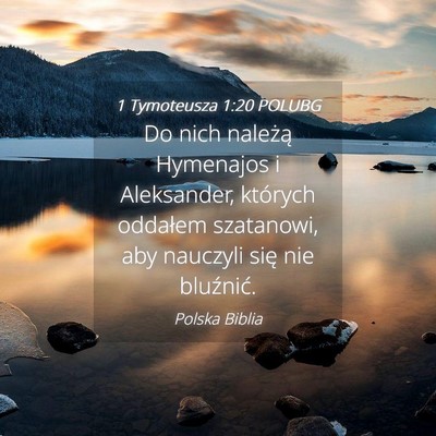Picture 04 - 1 Tymoteusza 1:20 POLUBG - Do nich należą Hymenajos i Aleksander, których - Bible Verse Picture