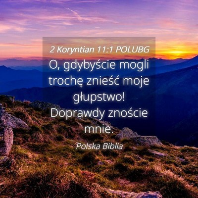Picture 04 - 2 Koryntian 11:1 POLUBG - O, gdybyście mogli trochę znieść moje - Bible Verse Picture