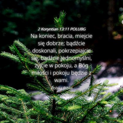Picture 04 - 2 Koryntian 13:11 POLUBG - Na koniec, bracia, miejcie się dobrze; bądźcie - Bible Verse Picture