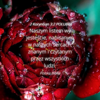Picture 04 - 2 Koryntian 3:2 POLUBG - Naszym listem wy jesteście, napisanym w naszych - Bible Verse Picture