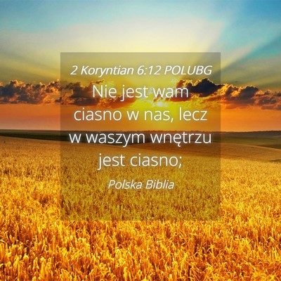 Picture 04 - 2 Koryntian 6:12 POLUBG - Nie jest wam ciasno w nas, lecz w waszym wnętrzu - Bible Verse Picture