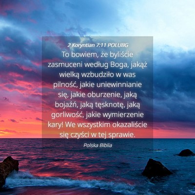Picture 04 - 2 Koryntian 7:11 POLUBG - To bowiem, że byliście zasmuceni według Boga, - Bible Verse Picture