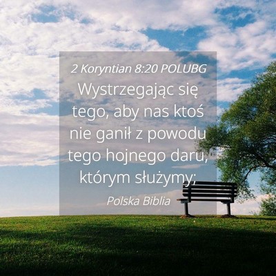 Picture 04 - 2 Koryntian 8:20 POLUBG - Wystrzegając się tego, aby nas ktoś nie ganił - Bible Verse Picture