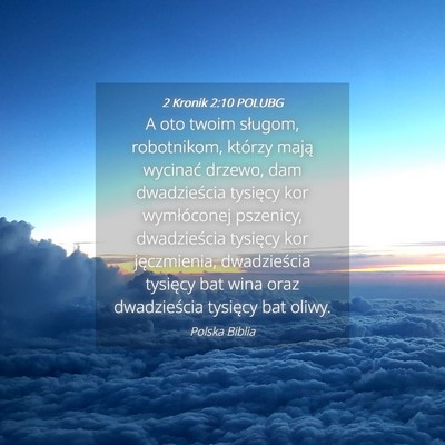 Picture 04 - 2 Kronik 2:10 POLUBG - A oto twoim sługom, robotnikom, którzy mają - Bible Verse Picture