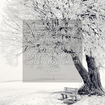 Picture 04 - 2 Kronik 20:33 POLUBG - Wyżyny jednak nie zostały zniesione, bo lud - Bible Verse Picture