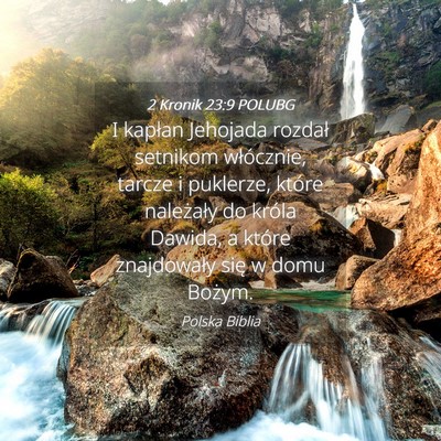 Picture 04 - 2 Kronik 23:9 POLUBG - I kapłan Jehojada rozdał setnikom włócznie, - Bible Verse Picture