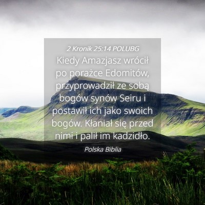 Picture 04 - 2 Kronik 25:14 POLUBG - Kiedy Amazjasz wrócił po porażce Edomitów, - Bible Verse Picture
