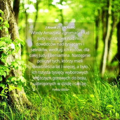 Picture 04 - 2 Kronik 25:5 POLUBG - Wtedy Amazjasz zgromadził lud Judy i ustanowił - Bible Verse Picture