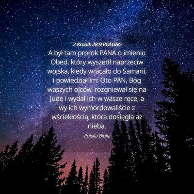 Picture 04 - 2 Kronik 28:9 POLUBG - A był tam prorok PANA o imieniu Obed, który - Bible Verse Picture