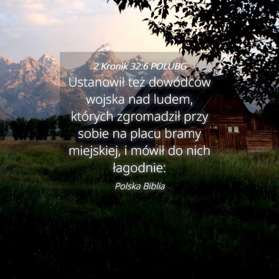 Picture 04 - 2 Kronik 32:6 POLUBG - Ustanowił też dowódców wojska nad ludem, - Bible Verse Picture