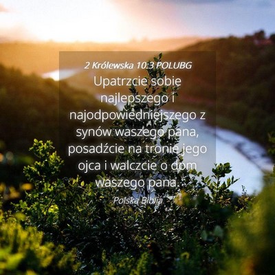 Picture 04 - 2 Królewska 10:3 POLUBG - Upatrzcie sobie najlepszego i - Bible Verse Picture