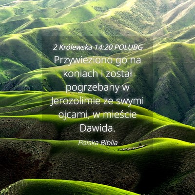 Picture 04 - 2 Królewska 14:20 POLUBG - Przywieziono go na koniach i został pogrzebany w - Bible Verse Picture