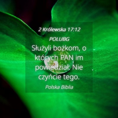 Picture 04 - 2 Królewska 17:12 POLUBG - Służyli bożkom, o których PAN im powiedział: - Bible Verse Picture