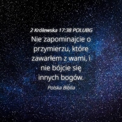 Picture 04 - 2 Królewska 17:38 POLUBG - Nie zapominajcie o przymierzu, które zawarłem z - Bible Verse Picture